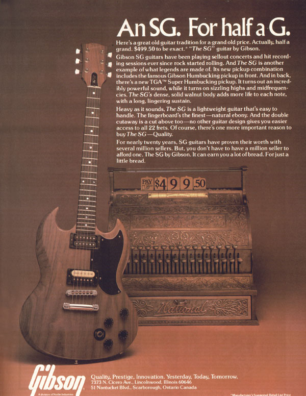 Pubblicità Gibson SG-1979