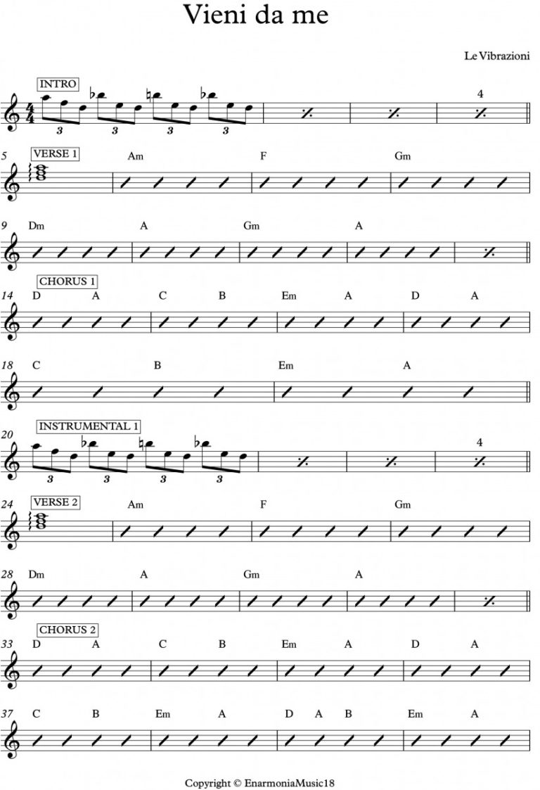 Accordi vieni da me vibrazioni