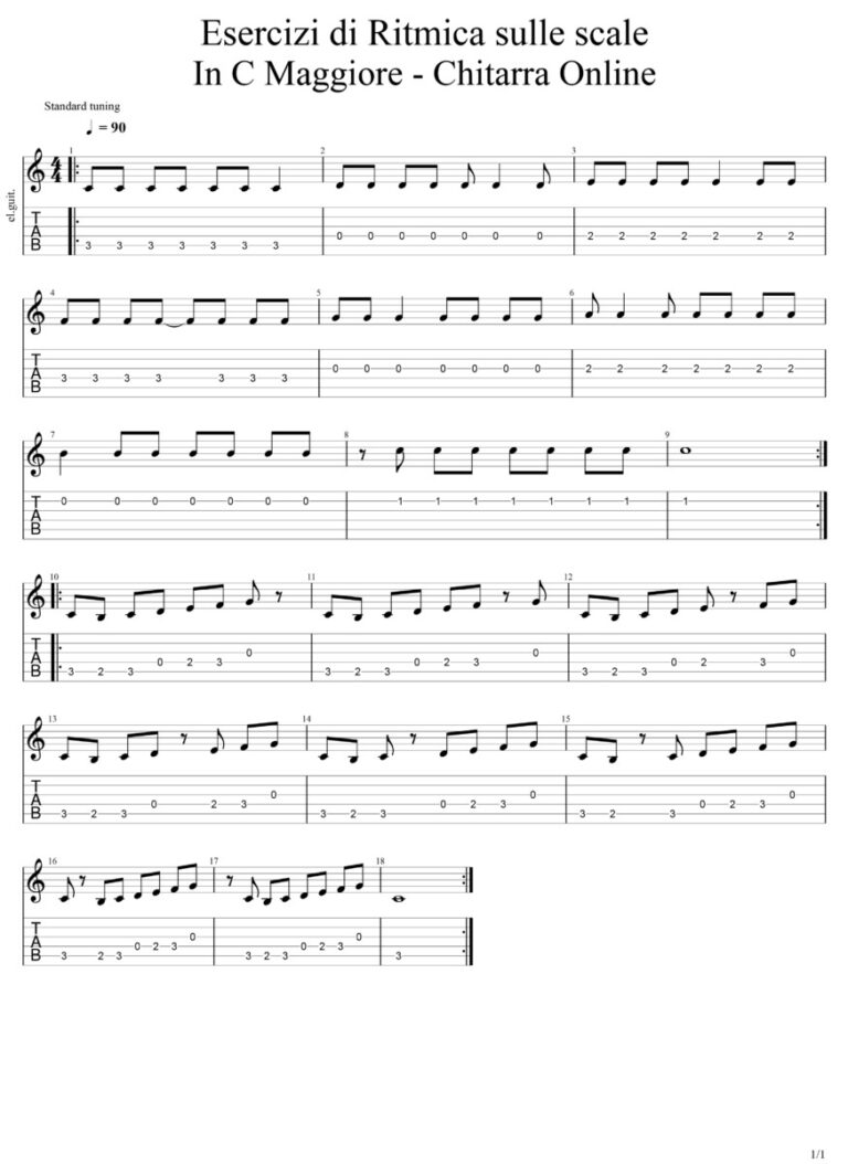 Esercizi per chitarra ritmica in pdf