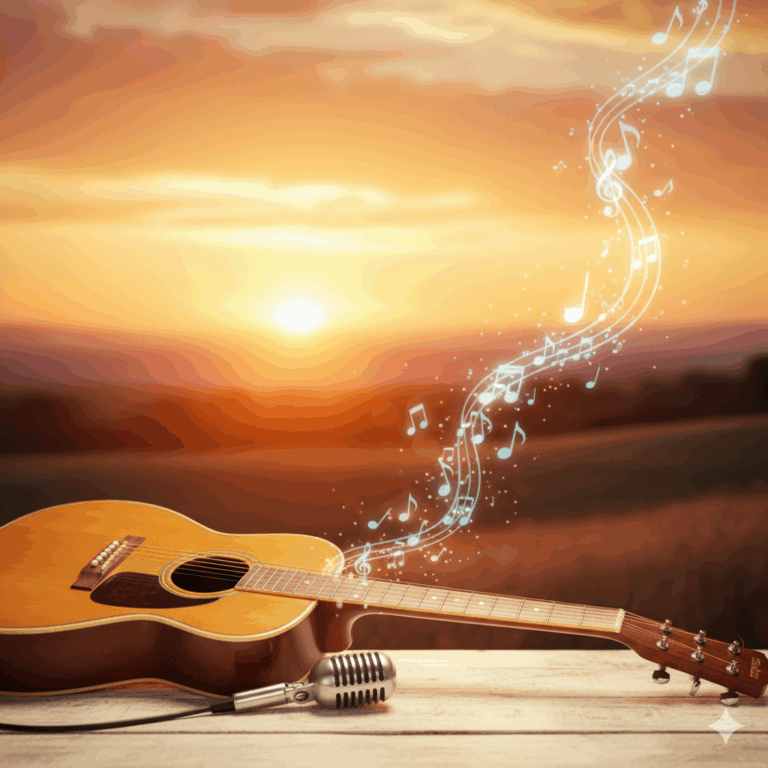 Spartito Dimentico Tutto Emma Marrone PDF, con chitarra e sfondo luminoso