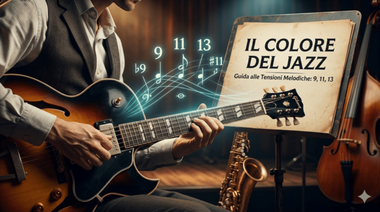 Schema delle tensioni jazz su spartito musicale